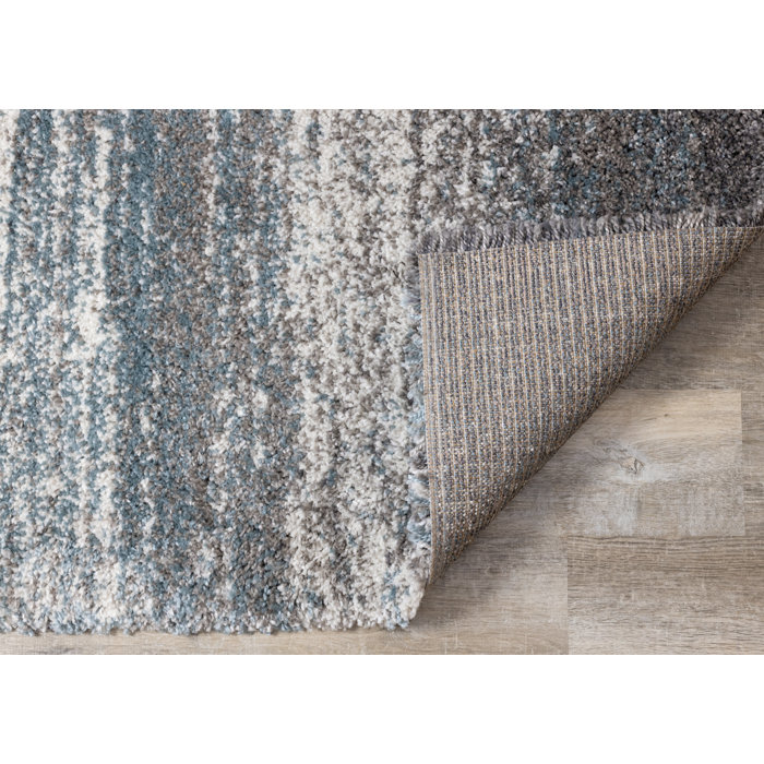 Mercury Row® Smoak Performance Gray/Blue/Cream Rug & Reviews Wayfair